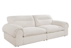 4-Sitzer Sofa SIXTH SENSE 245cm beige Bouclé-Strickstoff mit Nosagfederung und Daunenfedern