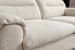 3-Sitzer Sofa SIXTH SENSE 210cm beige Bouclé-Strickstoff mit Nosagfederung und Daunenfedern