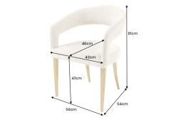 Skandinavischer Stuhl BOUTIQUE beige Strukturstoff brushed champagner gold Metall