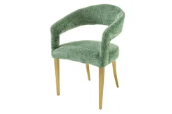 Skandinavischer Stuhl BOUTIQUE grün Strukturstoff brushed champagner gold Metall