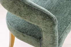 Skandinavischer Stuhl BOUTIQUE grün Strukturstoff brushed champagner gold Metall