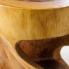 Skulp­tu­raler Beistelltisch ARTE 35cm natur Suarholz rund handmade in Bali Sitzhocker