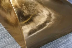 Skulp­tu­raler Beistelltisch TWIST 45cm gold Aluminium handmade Sitzhocker Nachttisch