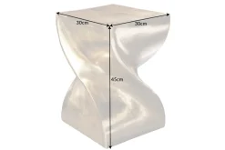 Skulp­tu­raler Beistelltisch TWIST 45cm gold Aluminium handmade Sitzhocker Nachttisch