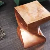 Skulp­tu­raler Beistelltisch TWIST 45cm kupfer geflammt Metall handmade Nachttisch
