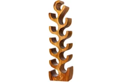 Skulpturales Weinregal ARTE 100cm natur Suarholz handmade in Bali Flaschenhalter