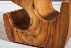 Skulp­tu­rales Weinregal ARTE 100cm natur Suarholz handmade in Bali Flaschenhalter