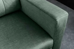 Sofa mit Schlaffunktion SMART moosgrün hochwertiger Vogue Seiden Samtstoff