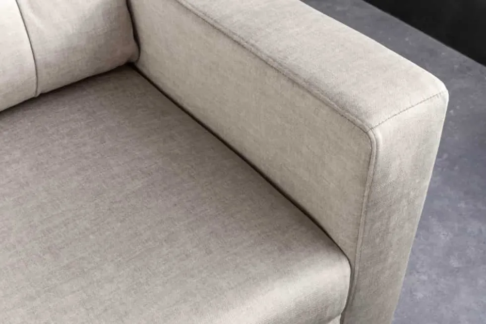 Sofa mit Schlaffunktion SMART 140cm champagner beige hochwertiger Vogue Seiden Samtstoff