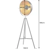 Stehlampe BIG STUDIO 170cm schwarz Blattgold-Optik Industrial Design