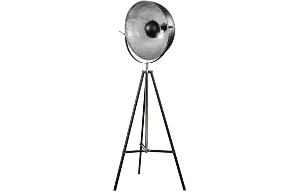 Stehlampe BIG STUDIO 170cm schwarz Blattsilber-Optik Industrial Design