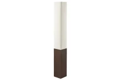 Stilvolle Stehlampe PARIS CLASSIC 160cm weißer Stoffschirm dunkelbrauner Fuß
