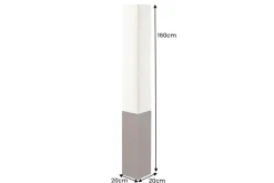 Stilvolle Stehlampe PARIS CLASSIC 160cm weißer Stoffschirm dunkelbrauner Fuß