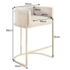 Stilvoller Barhocker ELEGANCE beige Samt gold Edelstahl mit Armlehne und Fußablage