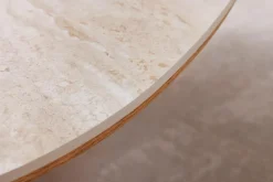 Stilvoller Couchtisch ORGANIKO 110cm natur Eiche Travertin Keramik