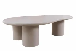 Stilvoller Couchtisch ORGANIKO 130cm cement greige organische Form