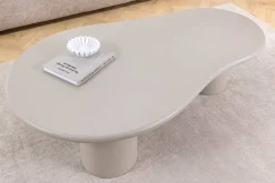 Stilvoller Couchtisch ORGANIKO 130cm cement greige organische Form