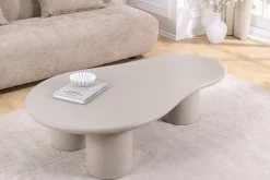 Stilvoller Couchtisch ORGANIKO 130cm cement greige organische Form