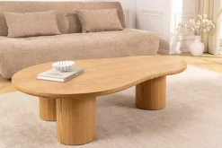 Stilvoller Couchtisch ORGANIKO 130cm natur Eiche organische Form