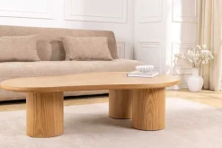 Stilvoller Couchtisch ORGANIKO 130cm natur Eiche organische Form