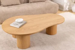 Stilvoller Couchtisch ORGANIKO 130cm natur Eiche organische Form