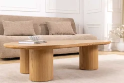 Stilvoller Couchtisch ORGANIKO 130cm natur Eiche organische Form