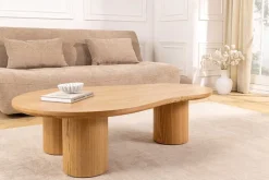 Stilvoller Couchtisch ORGANIKO 130cm natur Eiche organische Form