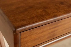 Stilvoller Konsolentisch SECRETARIO 110cm braun Akazie gold mit Schubladen