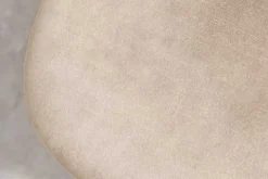 Stilvoller Stuhl GLAMM champagner beige Samt mit Rauten-Steppung schwarz Metall