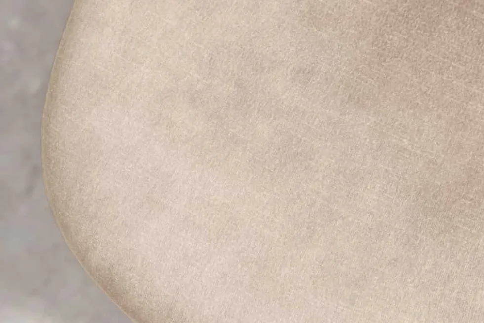 Stilvoller Stuhl GLAMM champagner beige Samt mit Rauten-Steppung schwarz Metall