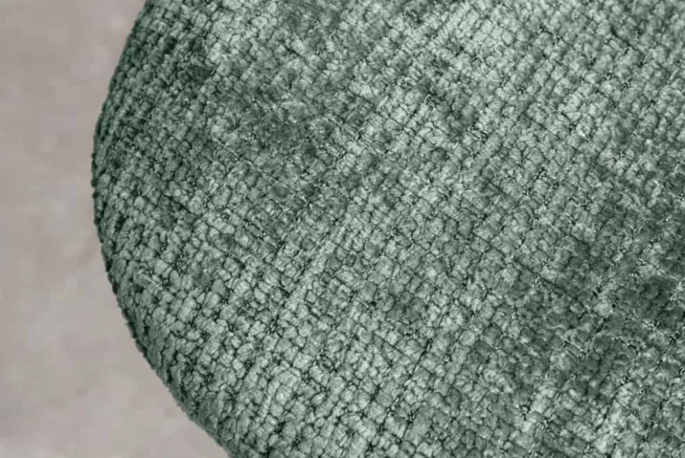Stilvoller Stuhl GLAMM grün Chenille Cremona mit Rauten-Steppung schwarze Metallbeine