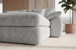 Stilvolles Big Sofa SOHO 260cm grau Chenille 4-Sitzer Couch mit Wellenunterfederung