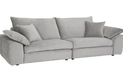Stilvolles Big Sofa SOHO 260cm grau Chenille 4-Sitzer Couch mit Wellenunterfederung