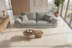 Stilvolles Big Sofa SOHO 260cm grau Chenille 4-Sitzer Couch mit Wellenunterfederung