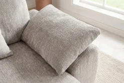 Stilvolles Big Sofa SOHO 260cm beige Chenille 4-Sitzer Couch mit Wellenunterfederung