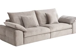 Stilvolles Big Sofa SOHO 260cm beige Chenille 4-Sitzer Couch mit Wellenunterfederung
