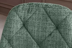 Stilvolles 2er-Set Stühle GLAMM grün Chenille Cremona schwarze Metallbeine