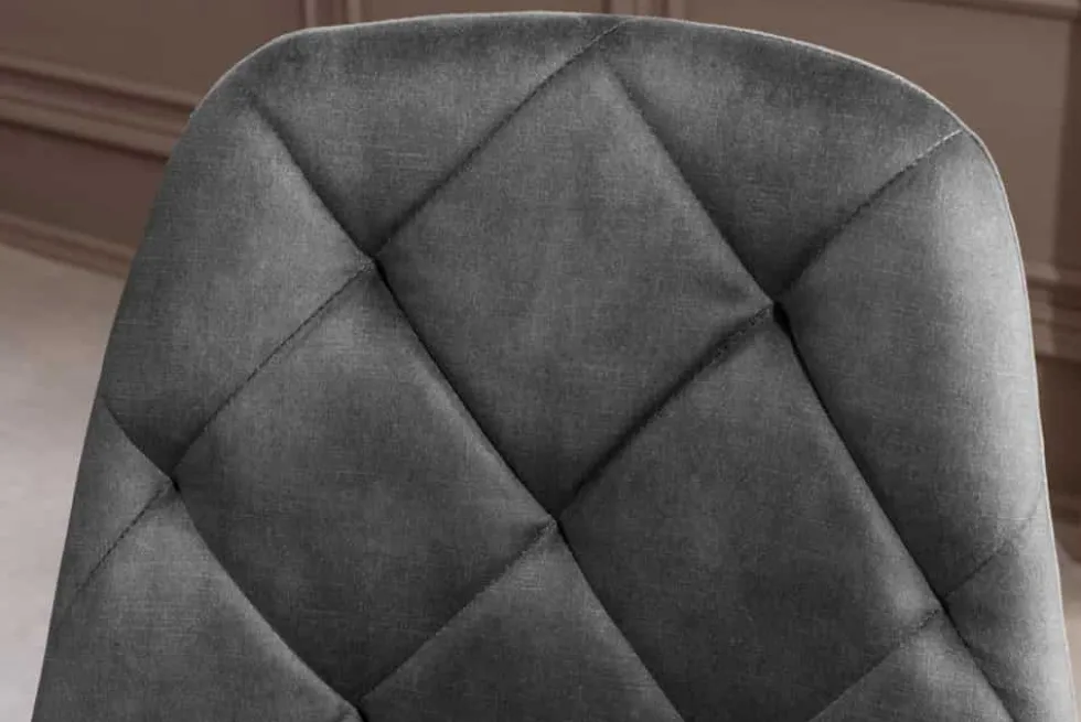 Stilvolles 2er-Set Stühle GLAMM anthrazit Samt schwarze Metallbeine
