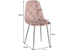Stilvolles 2er-Set Stühle GLAMM braun Samt schwarze Metallbeine