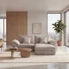 Stilvolles Sofa SOHO 225cm beige Chenille 3-Sitzer Couch mit Wellenunterfederung
