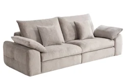 Stilvolles Sofa SOHO 225cm beige Chenille 3-Sitzer Couch mit Wellenunterfederung