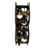Stilvolles Weinregal BITCOIN 70cm natur Holzregal für 10 Flaschen und 4 Gläser