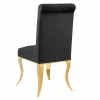 Stuhl MODERN BAROCK DELUXE schwarz Samt mit goldenen Edelstahlbeinen