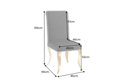 Stuhl MODERN BAROCK DELUXE schwarz Samt mit goldenen Edelstahlbeinen