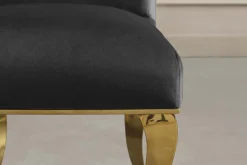 Stuhl MODERN BAROCK DELUXE schwarz Samt mit goldenen Edelstahlbeinen