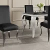 Stuhl MODERN BAROCK DELUXE schwarz Samt mit silbernen Edelstahlbeinen