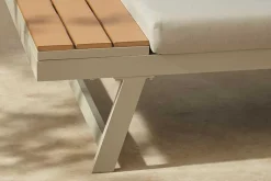 Verstellbare Gartenlounge MODULAR MIAMI 230cm champagner greige Gartensofa oder Gartenliege