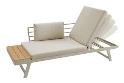 Verstellbare Gartenlounge MODULAR MIAMI 230cm champagner greige Gartensofa oder Gartenliege