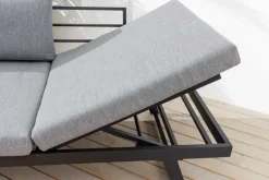Verstellbare Gartenlounge MODULAR MIAMI 230cm grau natur anthrazit Gartensofa oder Gartenliege