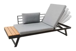Verstellbare Gartenlounge MODULAR MIAMI 230cm grau natur anthrazit Gartensofa oder Gartenliege